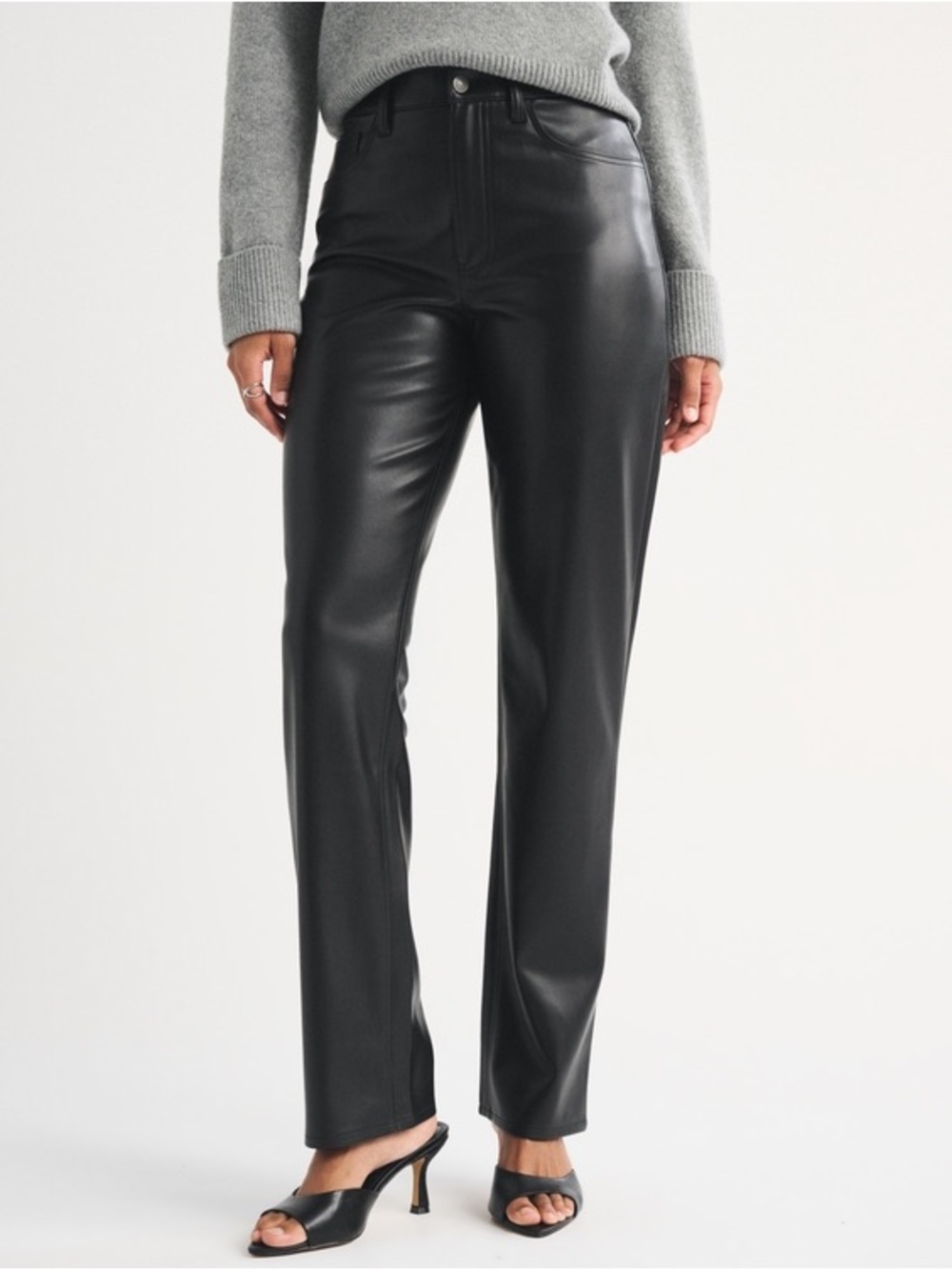 Abercrombie & Fitch Curve Love The 90’s Straight Black Pants - size 27 (4)